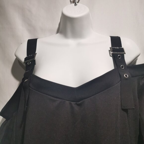 Gothic Punk Butterfly Sleeve Blouse Size 3X NWOT # 199 - Picture 2 of 8